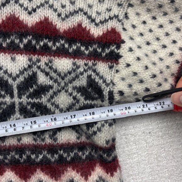 VTG Alma Men Nordic 100% Wool Pullover Sweater 1/4 Zip hand Made in Nepal Read - Picture 7 of 14